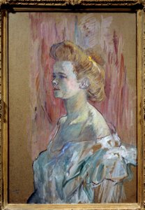 売春のこと"主婦の肖像" アンリ・ド・トゥールーズ・ロートレック（1864-1901）の絵画 1898年 日0,88x0,56 m 個人蔵 作： Henri de Toulouse Lautrec