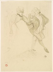 『マダム・サンス・ジェネ』のレジャンとガリポー。 作： Henri de Toulouse Lautrec
