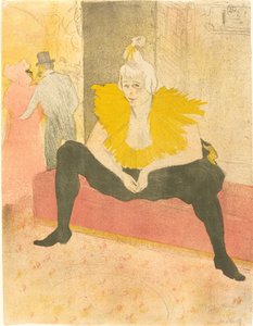 座る道化師 La Clownesse assise、1896 年。 作： Henri de Toulouse Lautrec