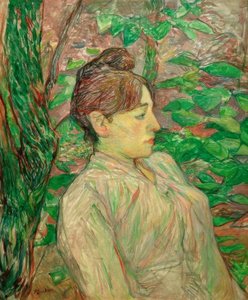 グリーン下（庭に座っている女性） 作： Henri de Toulouse Lautrec