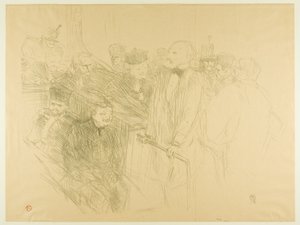 The Arton Trial, Ribot Giving Evidence (二枚目) 作： Henri de Toulouse Lautrec