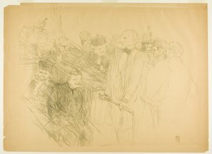 The Arton Trial, Ribot Giving Evidence (二枚目) 作： Henri de Toulouse Lautrec