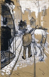 オムニバス会社のコーチドライバー、1888 作： Henri de Toulouse Lautrec