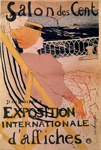 n.54のパサージュ 国際ポスター展 "Salon des Hundred "のポスター。リトグラフ：Henri de Toulouse-Lautrec (Toulouse Lautrec) (1864-1901) 1896 Paris, B.N.