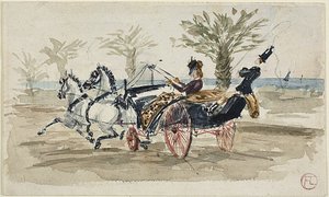 ニースのプロムナード・デ・ザングレ 作： Henri de Toulouse-Lautrec