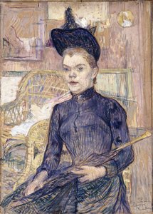 黒い帽子の女、ろう者ベルト、1890 作： Henri de Toulouse Lautrec