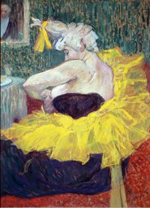 ムーラン・ルージュのアーティスト、ピエロのチャ・ウ・カオ - 厚紙に油絵 作： Henri de Toulouse Lautrec