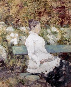 庭の中の画家の母。アンリ・ド・トゥールーズ＝ロートレックの絵画（Toulouse Lautrec 作： Henri de Toulouse Lautrec