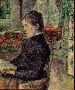 マロメのサロンにいる画家の母。アンリ・ド・トゥールーズ＝ロートレックの絵画（Toulouse Lautrec 作： Henri de Toulouse Lautrec