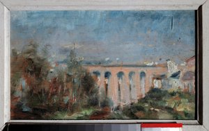 カステルヴィエルの高架橋はアルビにある アンリ・ド・トゥールーズ・ロートレック（1864-1901）の絵 作： Henri de Toulouse Lautrec