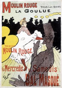 ムーラン・ルージュ」と「ラ・グーレ」のトゥールーズ・ロートレックのポスター 作： Henri de Toulouse Lautrec