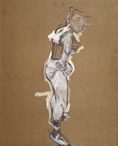 タイツを調整するトラペジスト 作： Henri de Toulouse Lautrec