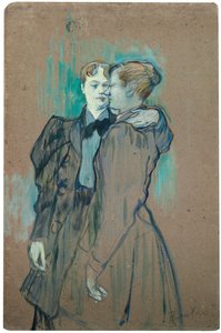2人の女性Waltzing; 1894年の2人のワルツ女 作： Henri de Toulouse Lautrec