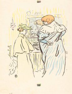 鏡の前の二人の女性。 作： Henri de Toulouse Lautrec