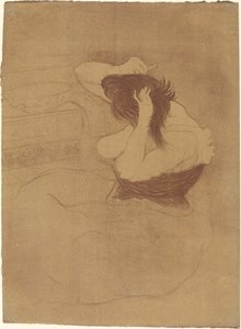 髪をとかす女性 髪をとかす女性、1896年。 作： Henri de Toulouse Lautrec