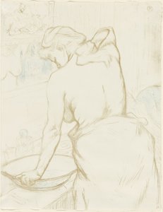 Woman Washing—The Toilet、Elles のプレート 5 作： Henri de Toulouse Lautrec