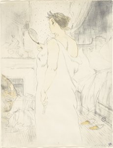 Woman at the Mirror—Mirror in Hand、Elles のプレート 6 作： Henri de Toulouse Lautrec