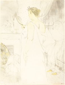 鏡の前の女 鏡を持った女、1896年。 作： Henri de Toulouse Lautrec