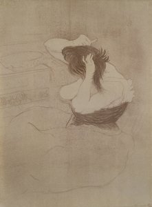 髪をとかす女性、「エルズ」、1896年 作： Henri de Toulouse Lautrec