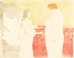 ベッドの中の女性、プロフィール (Femme au lit、プロフィール) 作： Henri de Toulouse Lautrec