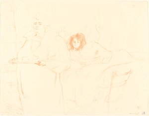 盆を持つ女 (ファム・オ・プラトー) 作： Henri de Toulouse Lautrec