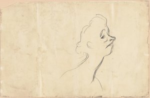 Yvette Guilbert (右) イヴェット・ギルバートの 4 分の 3 の長さの研究 (裏面) 作： Henri de Toulouse Lautrec