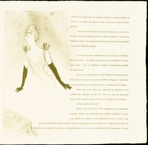 イヴェット・ギルベール 作： Henri de Toulouse Lautrec