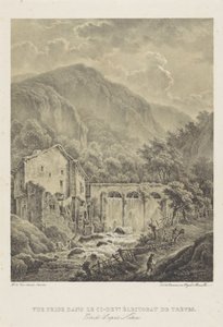 トリーア近くの水車のある山の風景 Vue賞dans le ci-dev. Éectorat de trèves (オブジェクトのタイトル) 作： Henri van Assche
