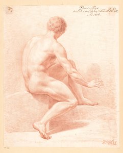 後ろから見た裸の男性の着席 (3等賞 1806年) 作： Henricus Franciscus Wiertz