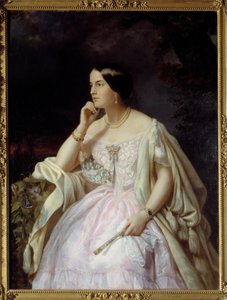 ミス・ハリエット・ハワードの肖像エリザベス・アン・ハリェット（1823-1865）の肖像 ナポレオン3世のメイトレス。アンリエット・ニー・カッペレール・ジャコットの絵（19世紀