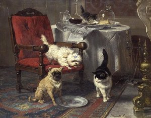A Bit of Cheese（油彩・キャンバス 作： Henriëtte Ronner Knip