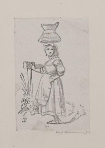 頭に水差しを乗せたイタリア人女性 作： Henrik Bornemann