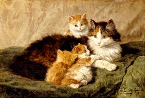 満足感、1900 作： Henriëtte Ronner Knip