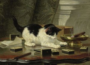 子猫ゲーム、ca 1860-1870 作： Henriëtte Ronner Knip