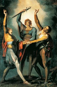 ルトリの誓いの時の3人のコンフェデレーション 作： Johann Heinrich Füssli