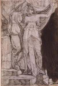 階段に立つ2人の女性像（ローマ、1787年5月 作： Johann Heinrich Füssli