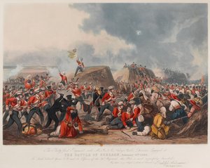 ソブラオンの戦い 1846年2月10日（アクアチント、彩色済み 作： Henry (after) Martens