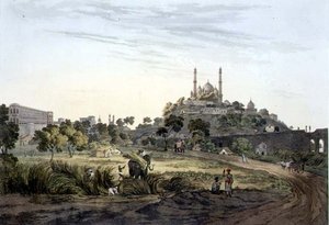 ラクナウの眺め」プレートVII、ダニエル・ヘイヴル（1785-1826）による1809年のエングレーヴィング。 作： Henry (after) Salt