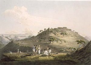 ダニエル・ヘイヴル（1785-1826）が彫刻したアビシニアのディクサンの町 1809年（アクアチント