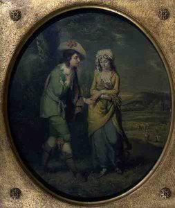 The Courtship」（油彩・キャンバス） 作： Henry (attr) Walton