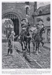 ヘンリーがベケットのマントを乞食に投げるAD1117、1920年代 作： Henry A. Payne