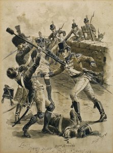1813年8月18日にカシスでハリーハントロイヤルマリーン中尉 作： Henry A. Payne