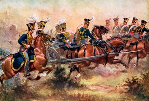 「ロイヤルホース砲兵、c1832」、c1920。 作： Henry A Payne