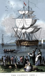 囚人の船、c1820。