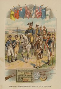 アメリカ独立戦争の国旗、軍服、通貨、武器（クロモリト 作： Henry Alexander (after) Ogden
