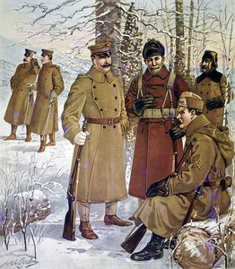 1901-07年アメリカ陸軍の冬服（カラーリトグラフ）