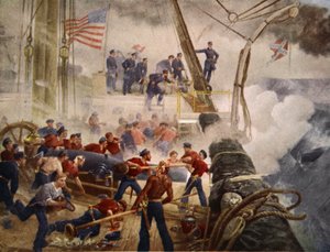 1864年8月5日、モバイルベイのハートフォードにあるファラガット 作： Henry Alexander Ogden
