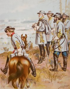 1862年12月13日、フレデリックスバーグの戦いでのロバートE.リー将軍（1807-70） 作： Henry Alexander Ogden