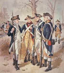 1779-83年の（アメリカ）大陸軍の歩兵服（水彩・紙 作： Henry Alexander Ogden