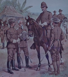 米西戦争1898年、キューバに駐留する米軍、第5軍団第2師団司令官ロートン元帥を装着